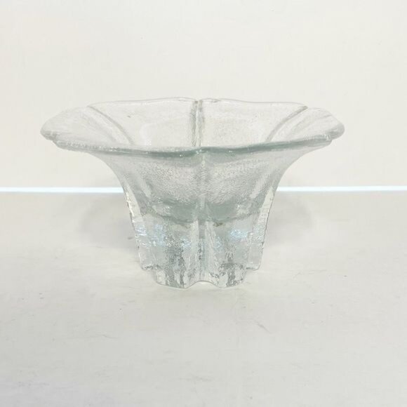 Vintage Blenko Textured Glass Flower Petal Taper Candle Holder Art Glass Candle - Picture 3 of 7